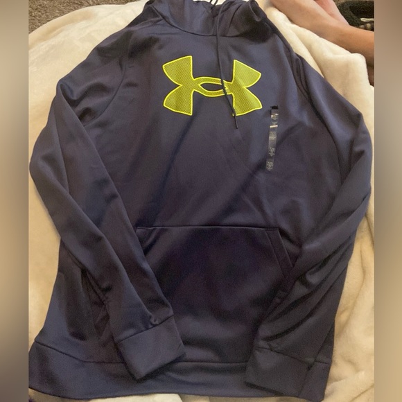 Under Armour Men's UA Fleece Big Logo Hoodie Sweatshirt Medium Blue - Picture 11 of 12